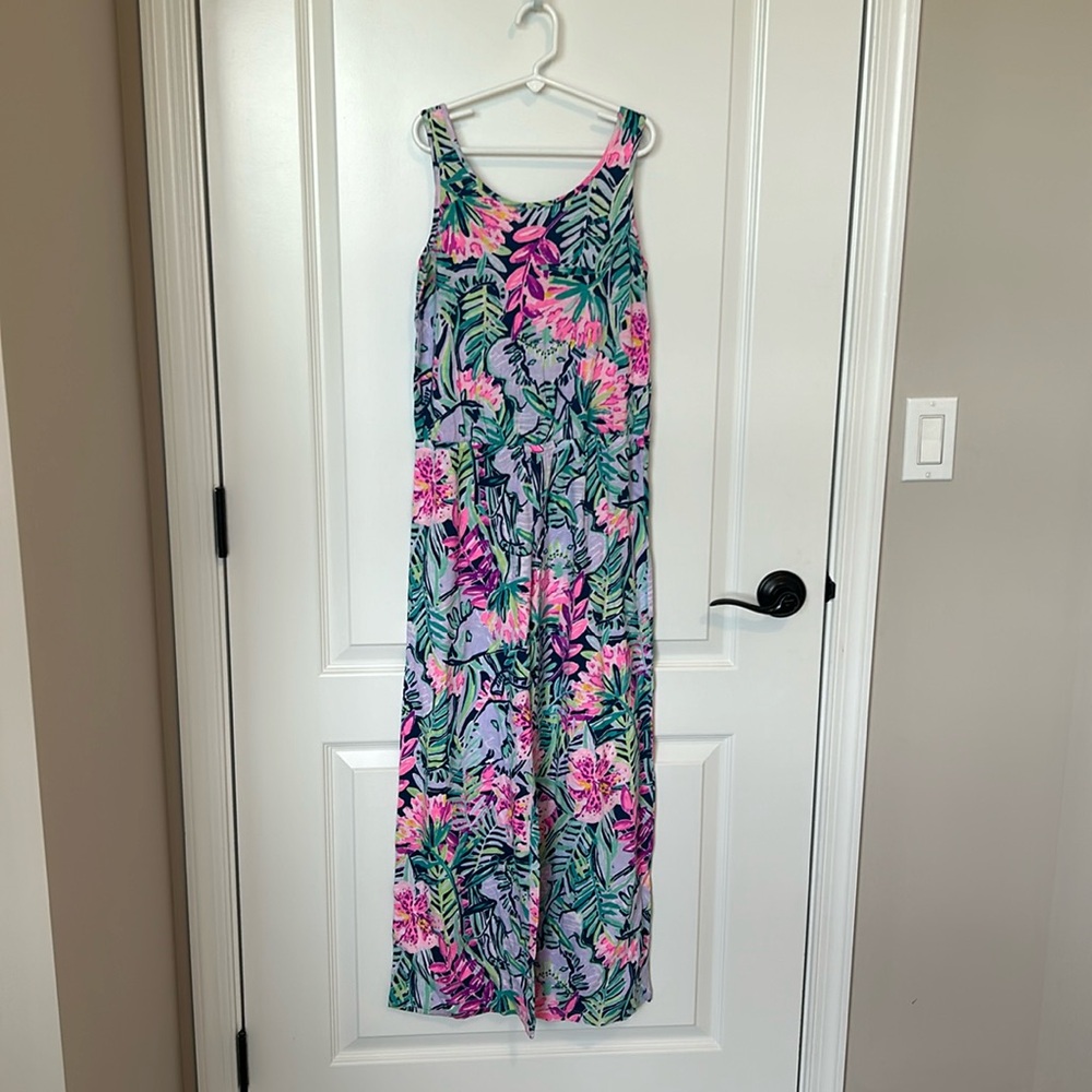 Lilly Pulitzer Girls Mini Kori Jumpsuit Multi Slathouse Soirée L (8-10)